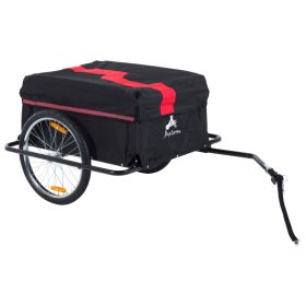 Bicycle Cargo Trailer, Two-Wheel Bike Luggage Wagon Trailer with Removable Cover, Wheel 20", Red