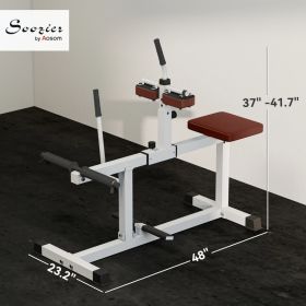 Soozier Adjustable Steel Seated Calf Raise Exercise Strength Training Gym Equipment, Brown