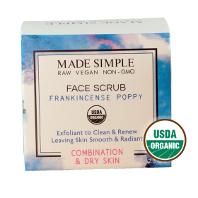 Organic Vegan Frankincense Poppy FACE SCRUB for Combination/Dry Skin