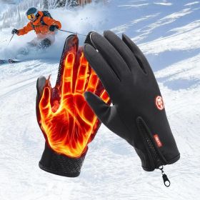 Anti-Slip Waterproof Thermal Winter Gloves For Men And Women, Windproof Cold Weather Motorcycle Riding Bicycle Cycling Hiking Gloves Touch Screen Anti (Option: XL)