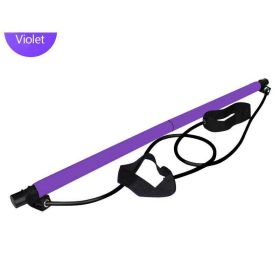 Pilates Stick Home Fitness Exercise For Women Foot Pedal Resistance Band (Option: Purple)